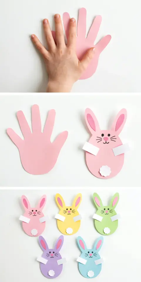 Handprint Bunny Craft | Easy Paper Bunny for Kids | Easter DIY