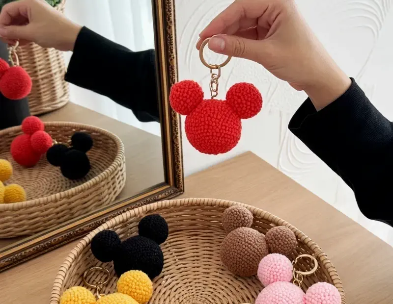 DIY Mickey Mouse Pom Pom Keychains – Cute Budget Friendly Craft