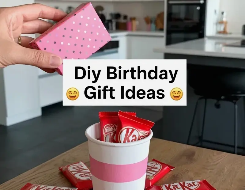 Easy DIY Gift Idea: Kit Kat Chocolates in a Pink Striped Cup