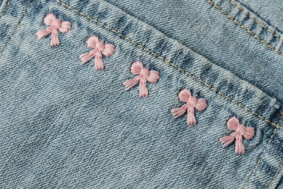 Little Bows on Denim Pocket | Easy Sewing Tutorial for Beginners | DIY Fashion Details