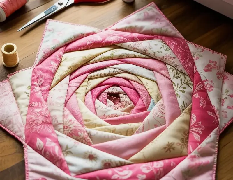 Rose Quilt Pattern Mistake Don't Skip Seam Allowance | Vintage Fabric