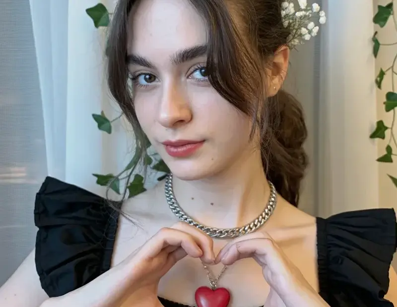 Half-Up Half-Down Hairstyle with Flowers: Quick How-To for a Heart-Pose Photo