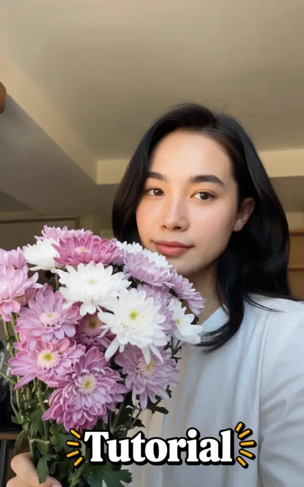 Chrysanthemum Bouquet Tutorial: How to Arrange Pink & White Flowers at Home
