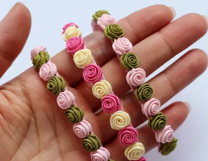 Handmade rose bracelet tutorial for beginners | fabric flower jewelry